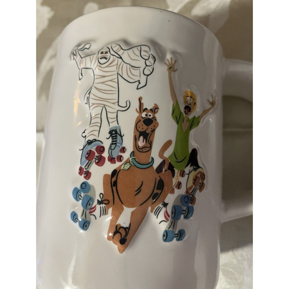 HALLOWEEN Rae Dunn Double Sided Scooby-Doo "Run, Scoob!" Ceramic Mug 16oz -2024
